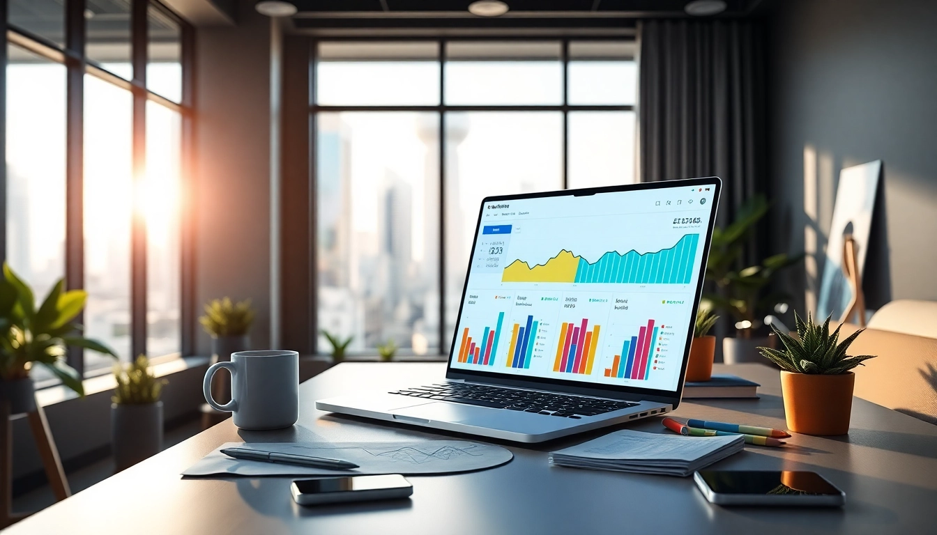 Analyze performance metrics on https://presshackers.com in a vibrant digital marketing workspace.