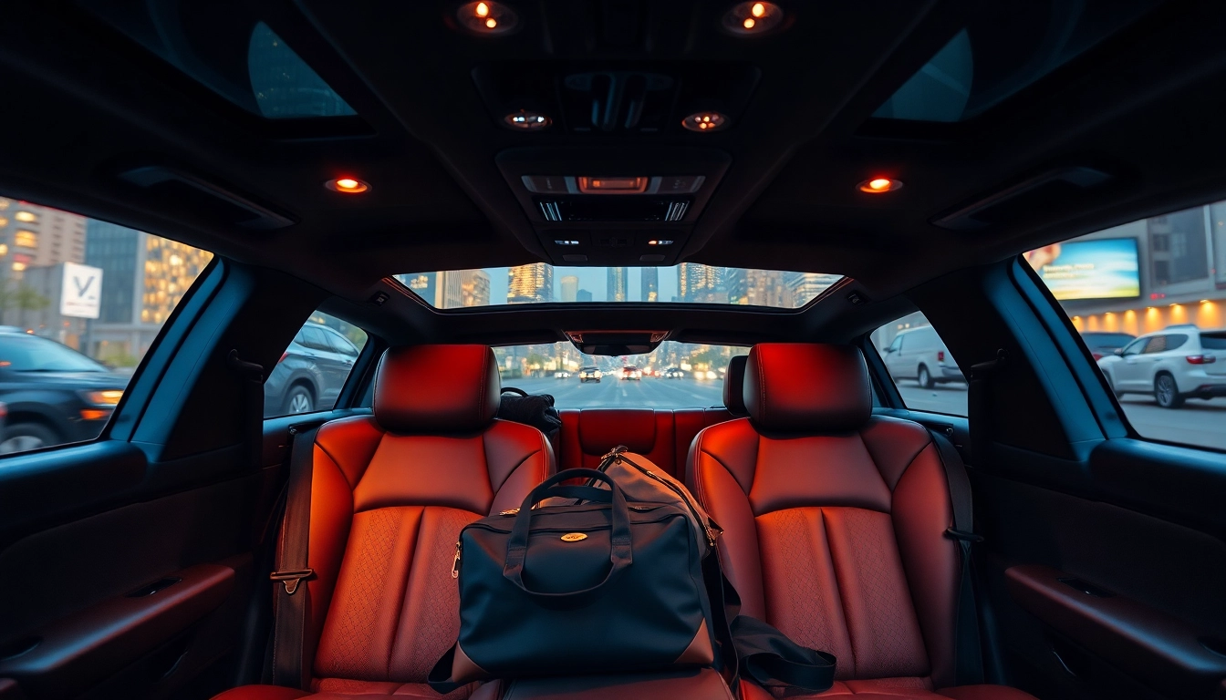 Experience luxury with our limo service vancouver to seattle, showcasing a stylish vehicle against a vibrant city backdrop.