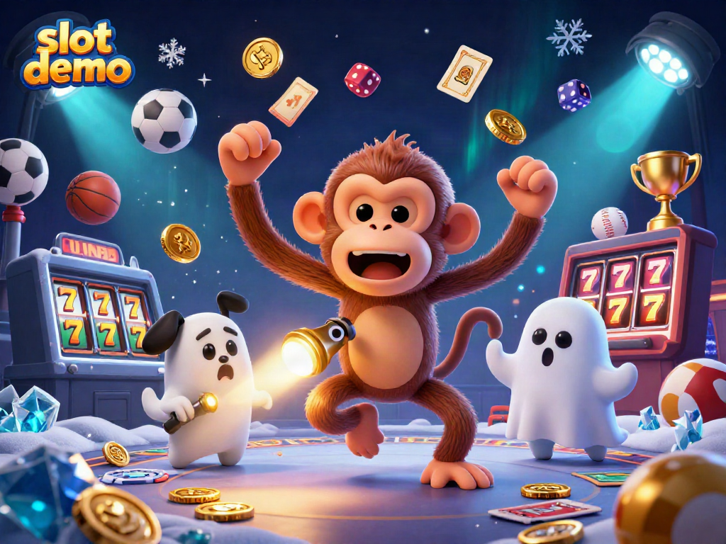 Engage in an exciting slot demo scenario with a ghostly monkey and ghost-hunter puppy.