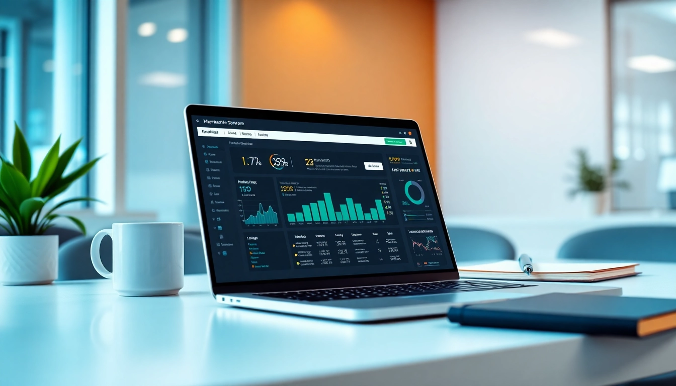 Streamline your organization with membership software interface showcased on a laptop in a bright office.