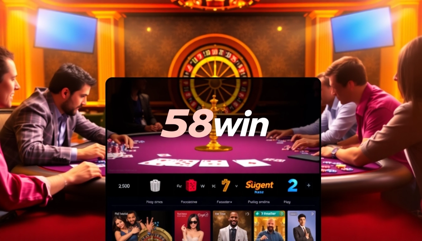 Experience thrilling poker action with 58win, showcasing intense gameplay and casino excitement.
