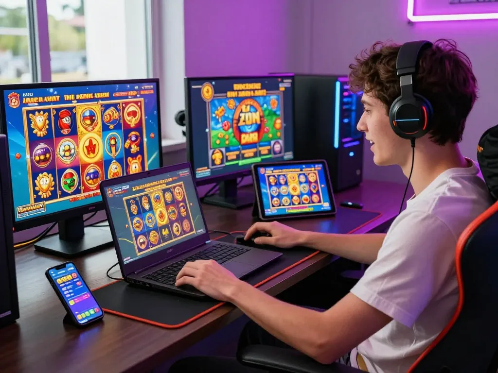 Pemain menikmati permainan slot online laoban188 dengan grafik yang hidup dalam pengaturan bermain yang nyaman.