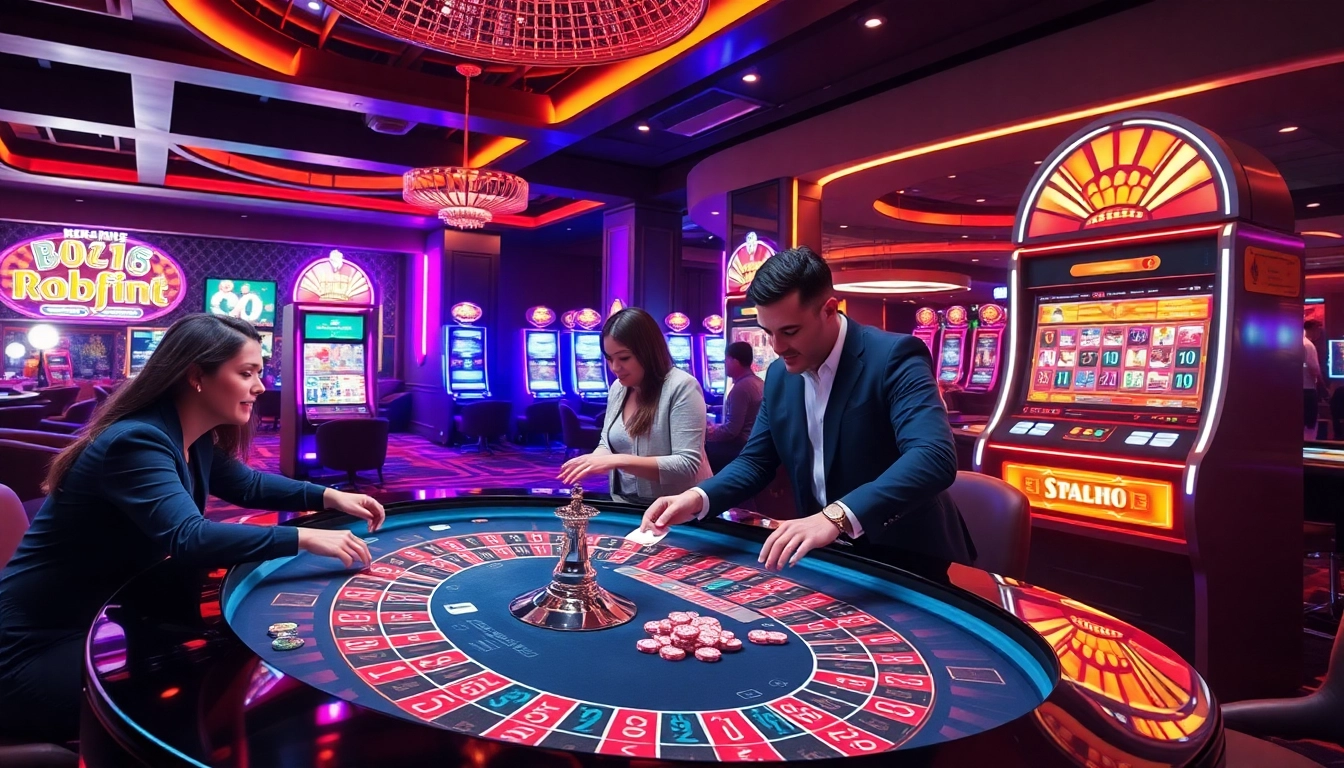 Players enjoying the excitement of 888new casino with roulette and slot games in action.
