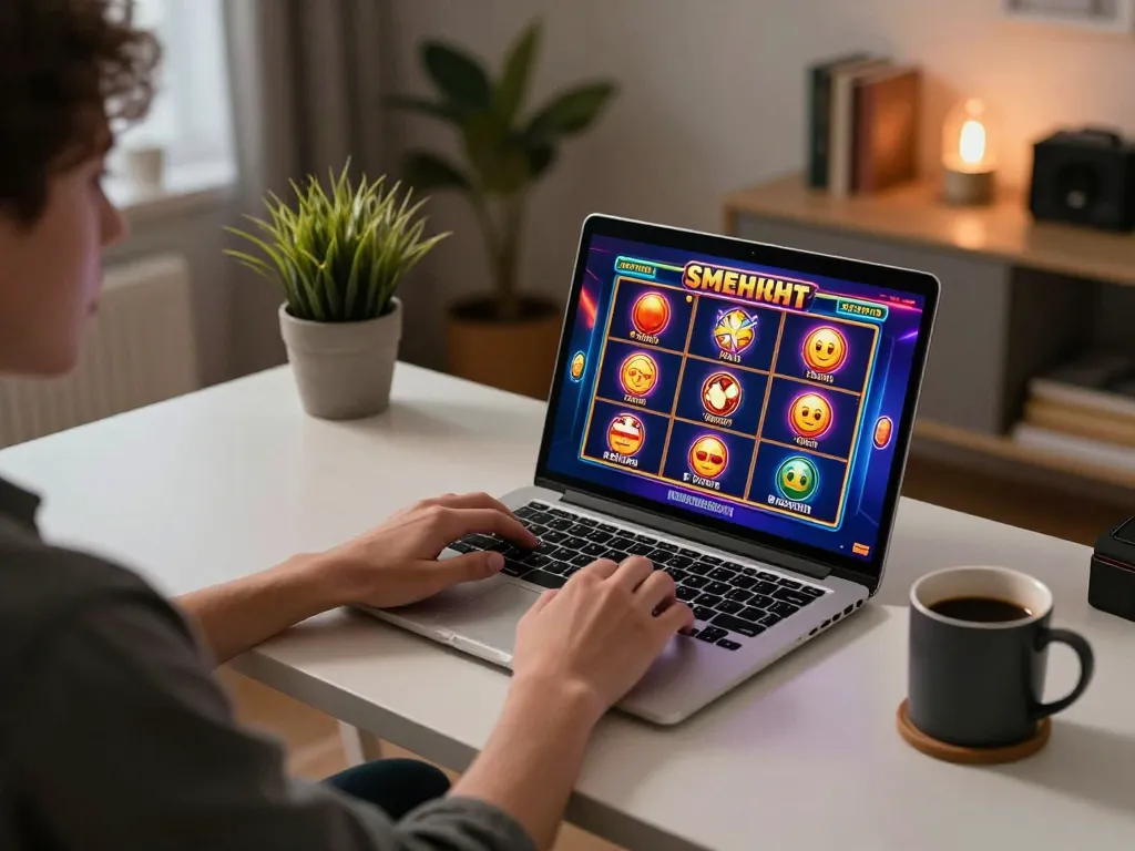 Orang menikmati permainan slot di platform online Bintangmpo dalam suasana rumah yang nyaman.