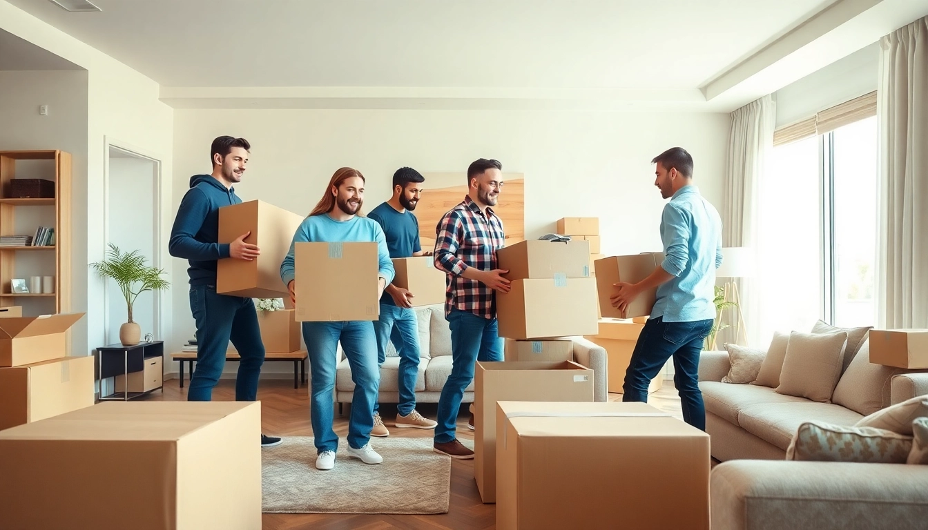 Team providing Toronto moving services while packing items professionally in a bright home