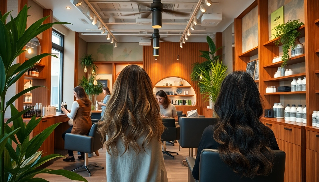 Omnia Salon in San Diego offers professional hair services, showcasing stylists at work in a welcoming environment.