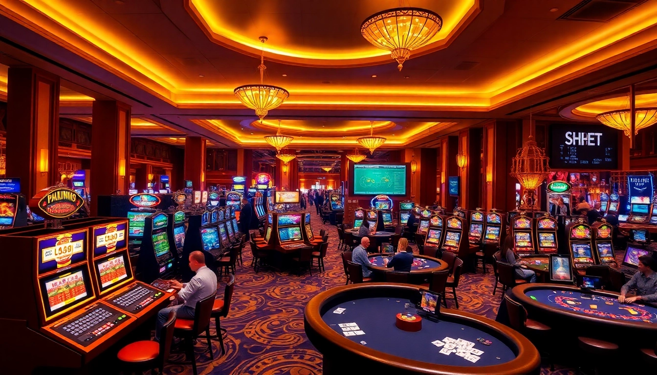 Experience the thrilling action at https://shbet.law/ with players at a luxurious casino table.