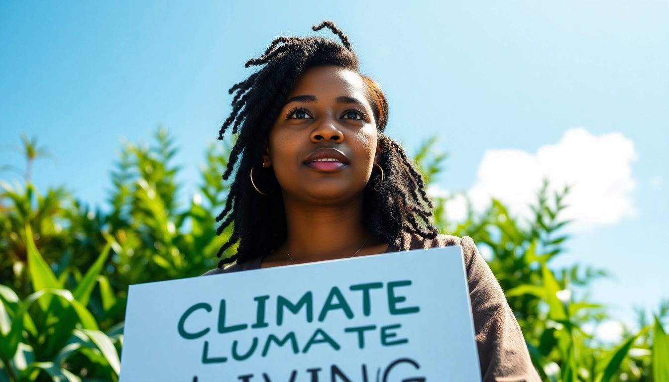Promote awareness about https://www.unsustainablemagazine.com featuring a climate activist in nature.