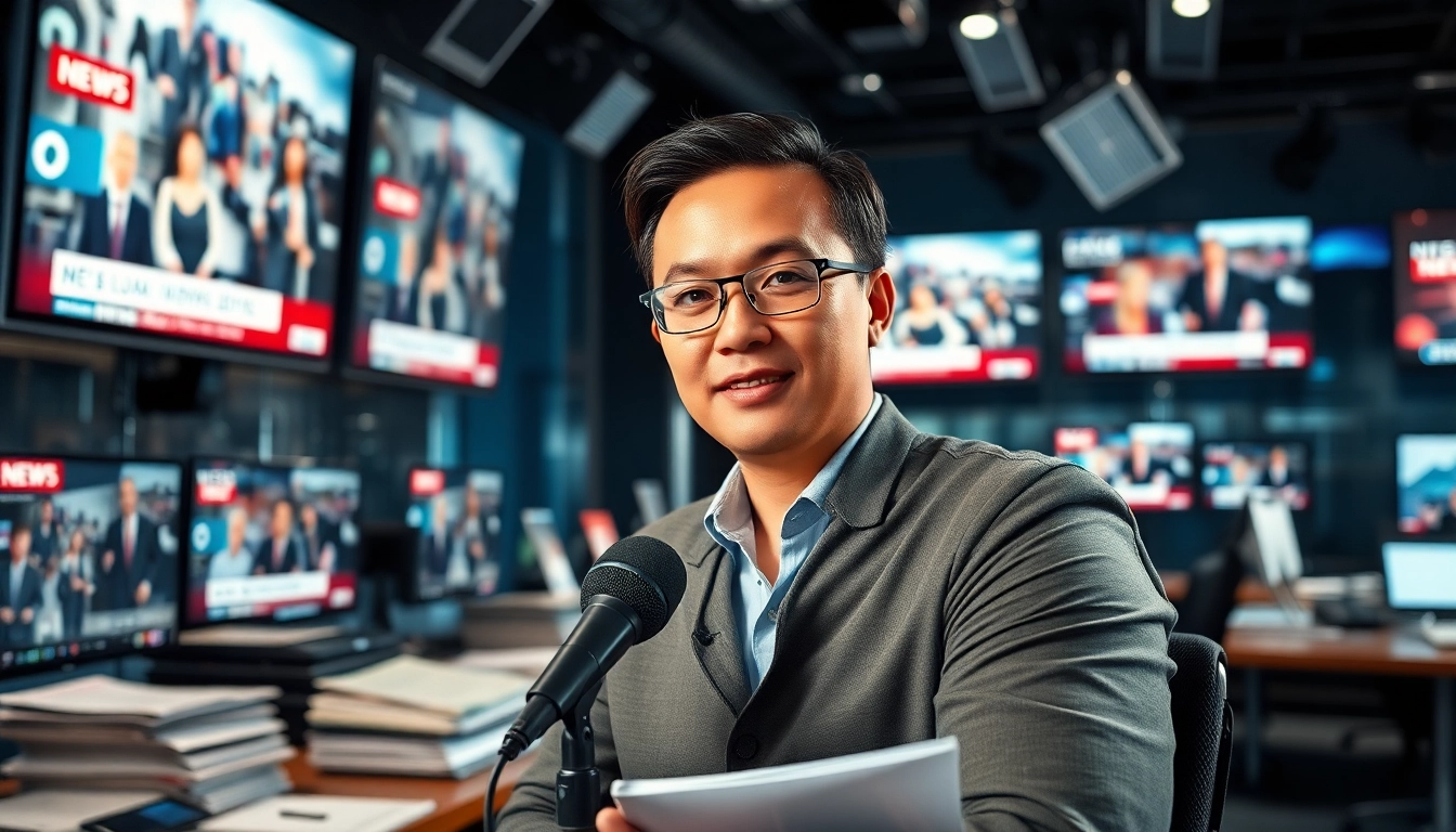 Cover live events at https://emiratenewsday.com with a dedicated news reporter in a bustling newsroom.