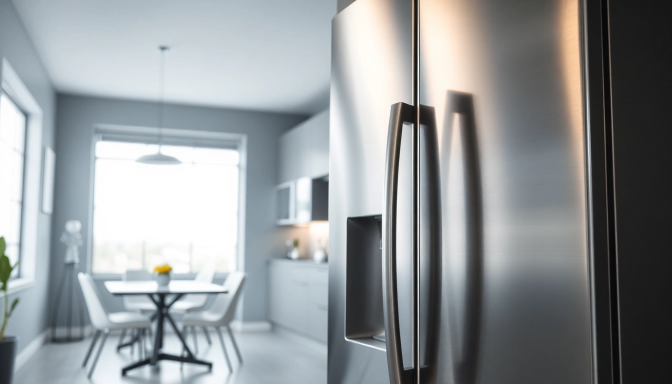 Stunning refrigerator showcased in a contemporary kitchen, highlighting its sleek design and functionality.