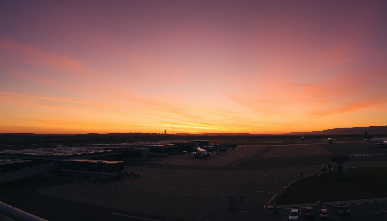 Travelers navigating through Edinburgh Airport's terminal, highlighting its modern architecture and vibrant ambiance.