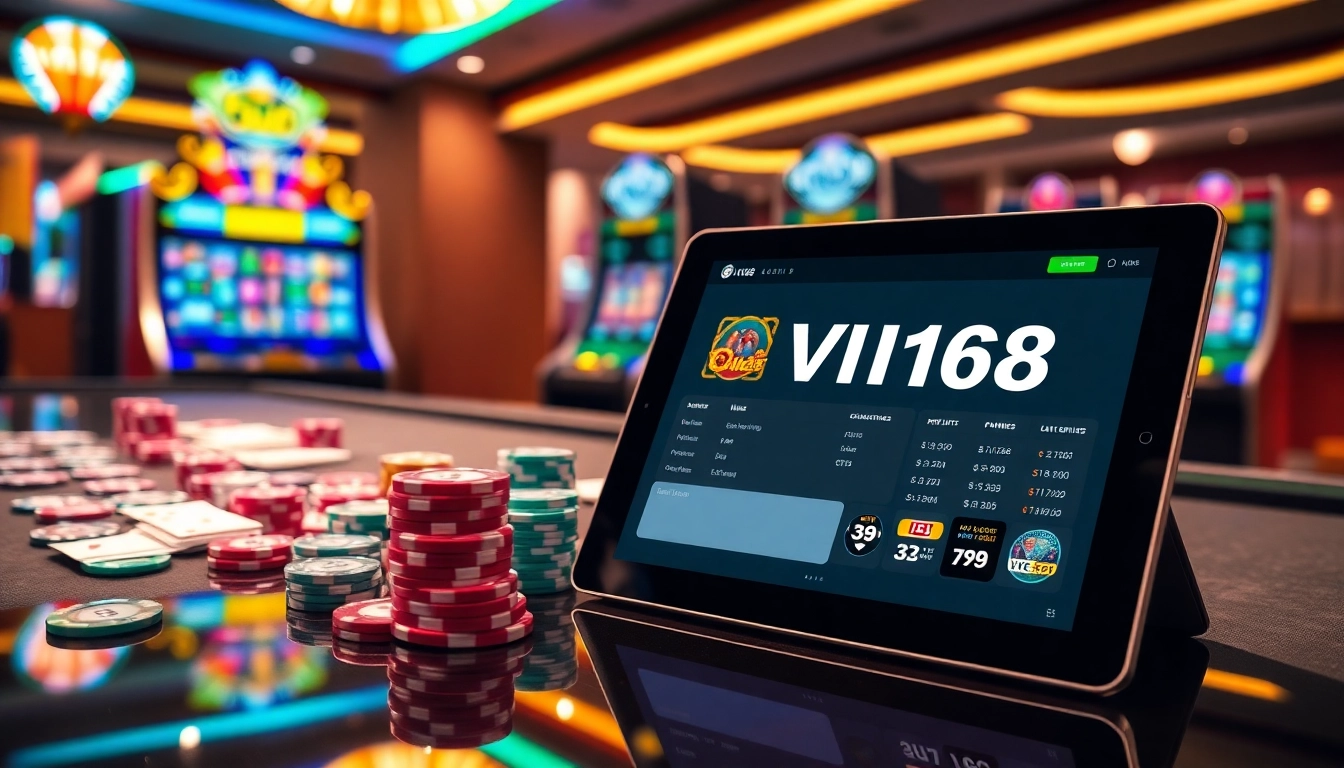 Experience the excitement of online gambling at VN168 with vibrant casino games and betting action.