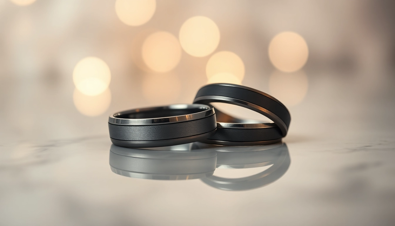 Showcase of Gunmetal Wedding Bands for Men highlighting unique designs and textures.