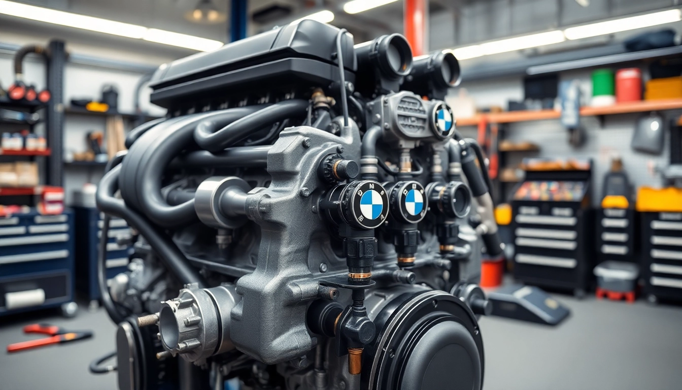 Explore a BMW G8X S58 Port Injection system expertly installed in a professional automotive workshop.