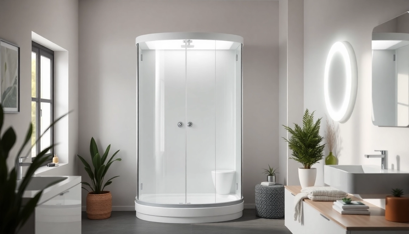 Rénovation de la salle de bain avec une douche sirhona moderne et un miroir LED élégant.