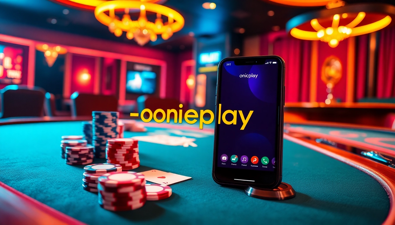 Playing cards and chips create excitement at an onicplay casino gaming table.