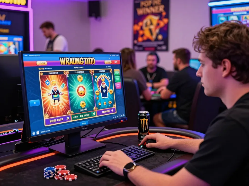 Engaged player exploring the wraungtoto gaming platform with vibrant graphics and wagering options.