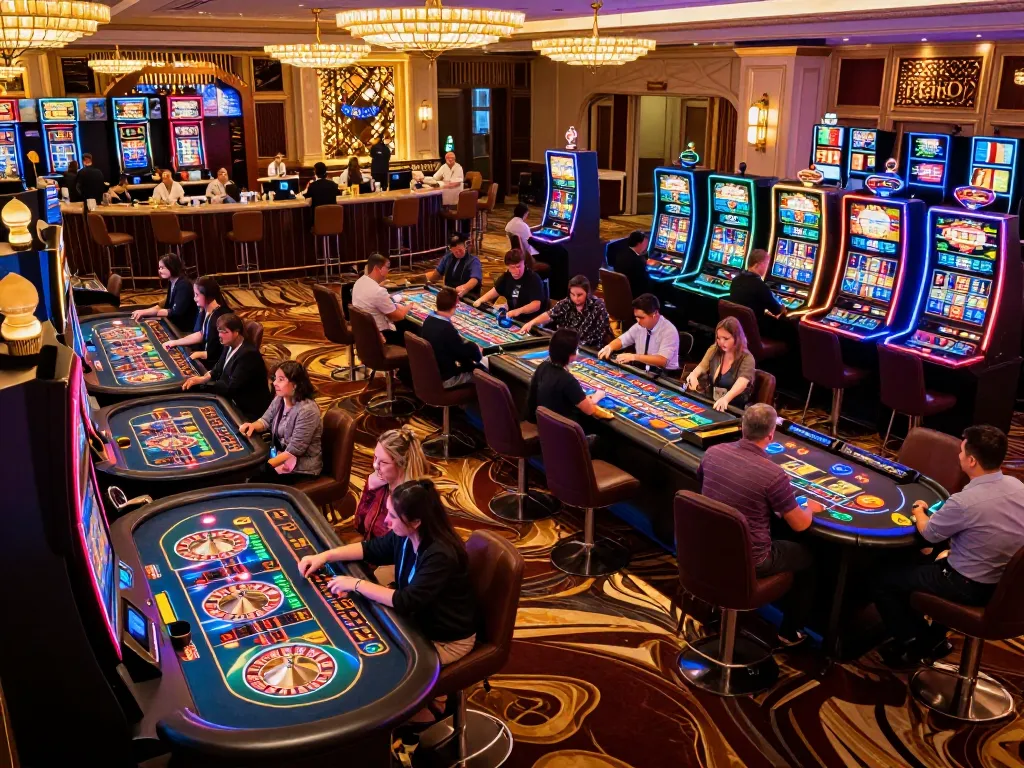 Players enjoying dynamic games at TR88 casino with vibrant atmosphere and elegant decor
