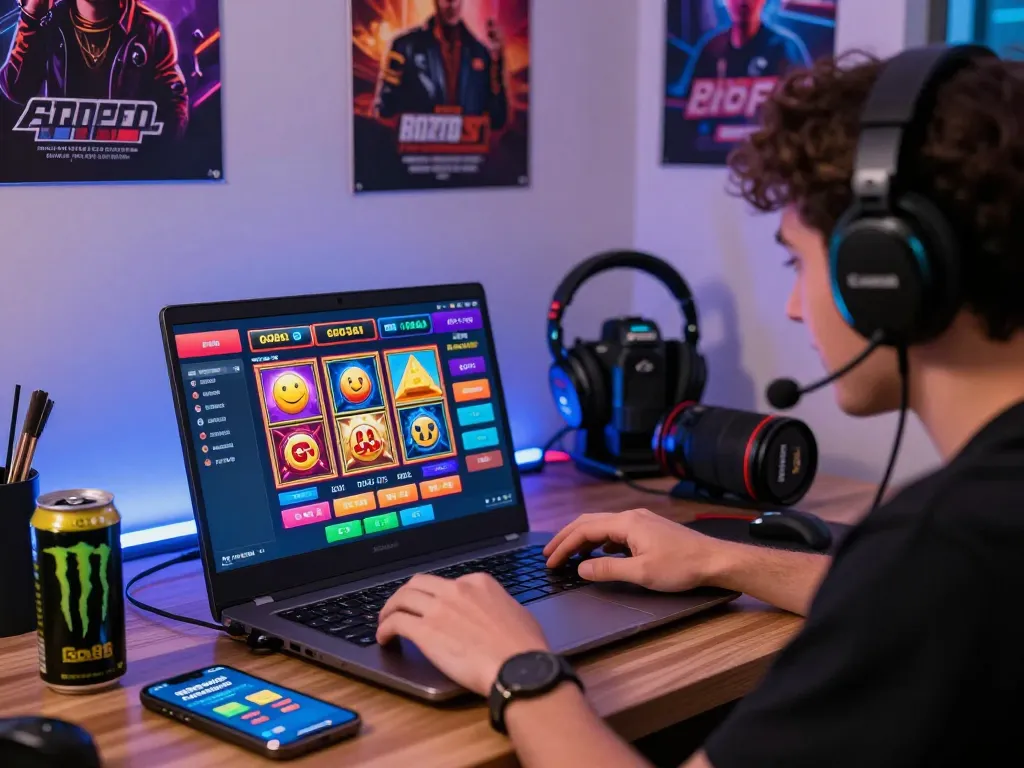 Engaged gamer on Go88 platform showcasing vibrant games and dynamic atmosphere.