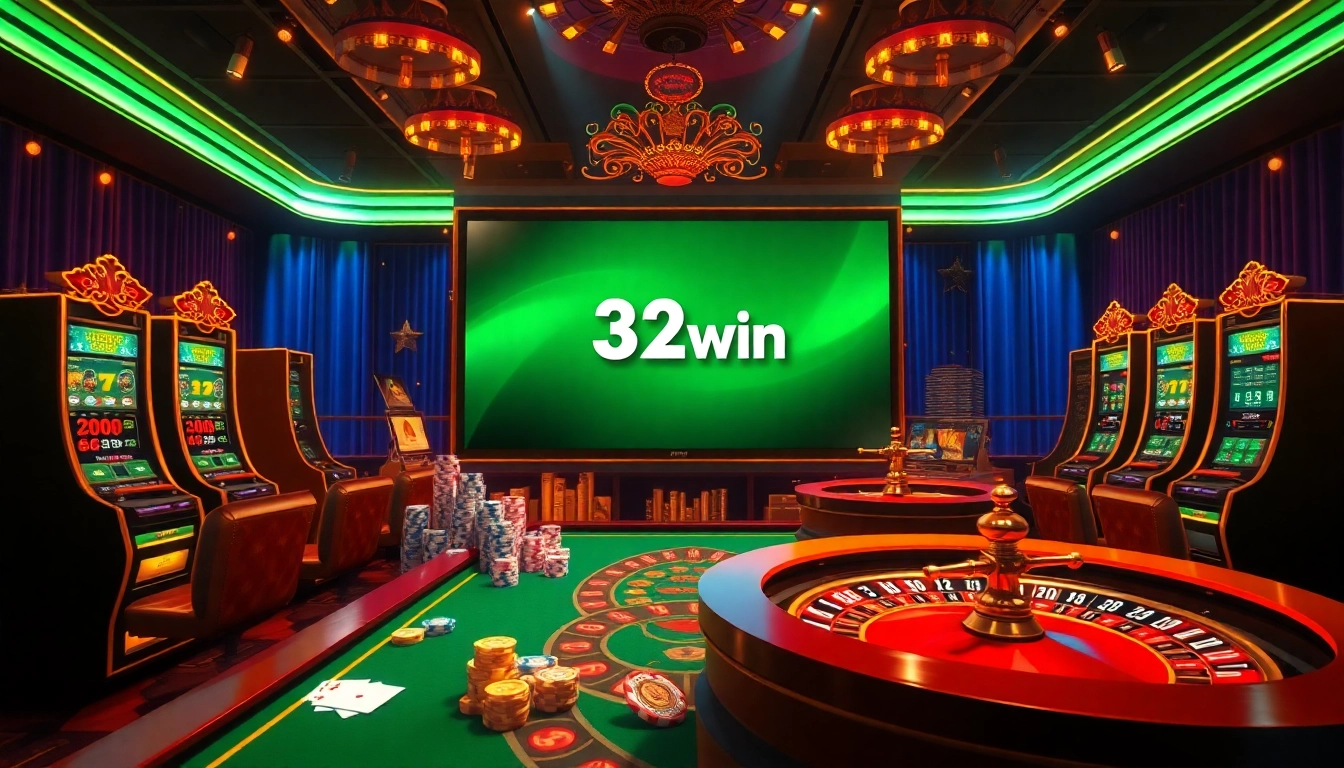 Experience thrilling online gaming with the app 32win on a vibrant casino interface filled with excitement.