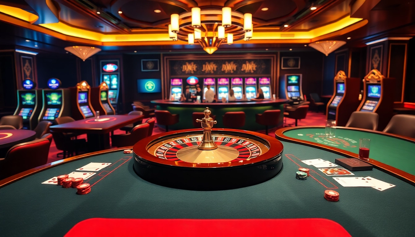 Experience topclub's luxury with a dynamic roulette wheel and elegant poker tables in action.