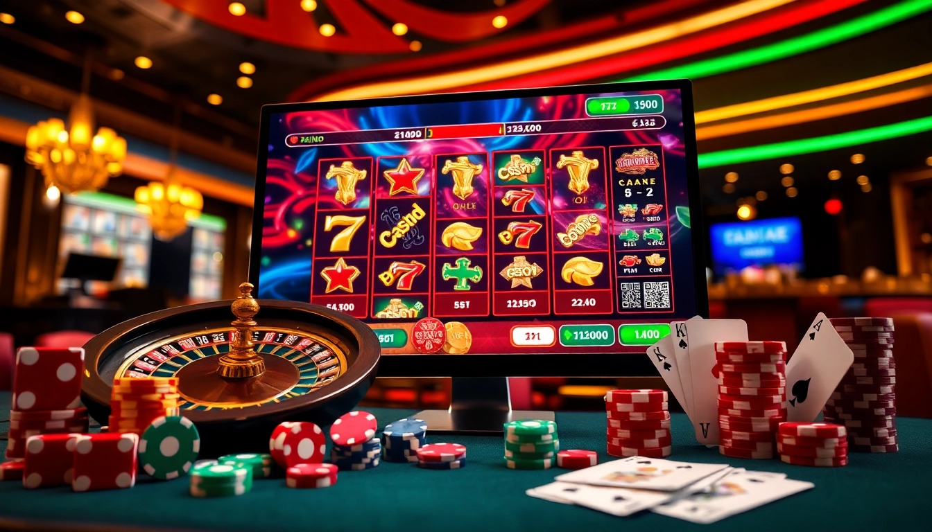 PHTAYA offers players an engaging online casino experience, featuring vibrant slot games and poker chips.