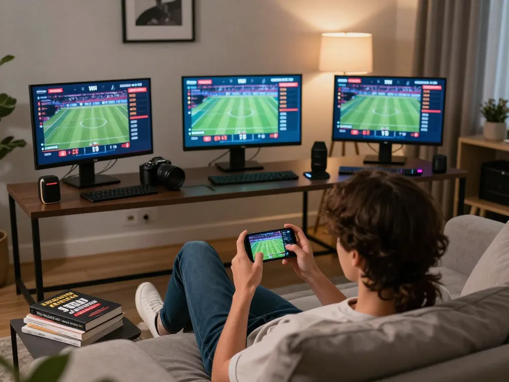 Experiencing the excitement of online gambling with 3 Win while betting on sports events.