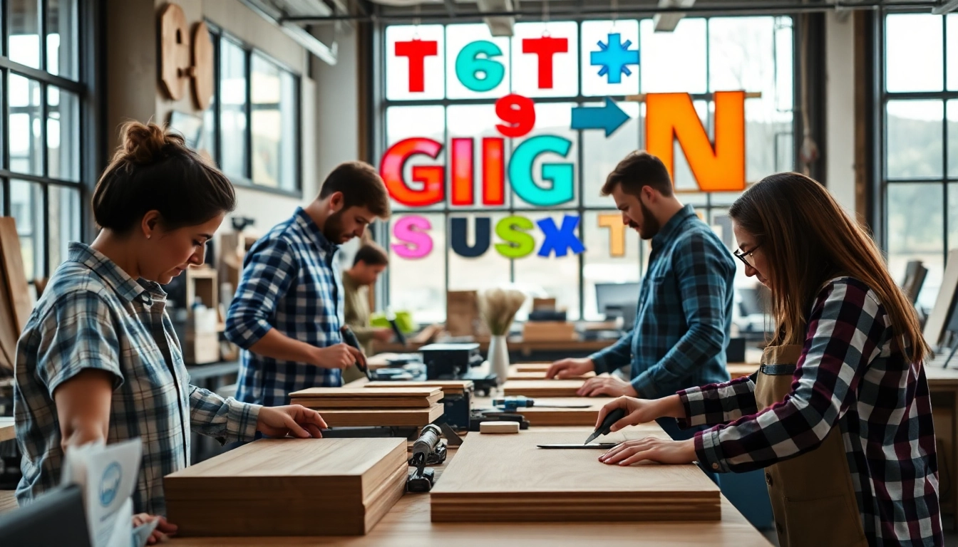 Crafting unique signs at pm signs corporation with vibrant designs and collaborative effort.
