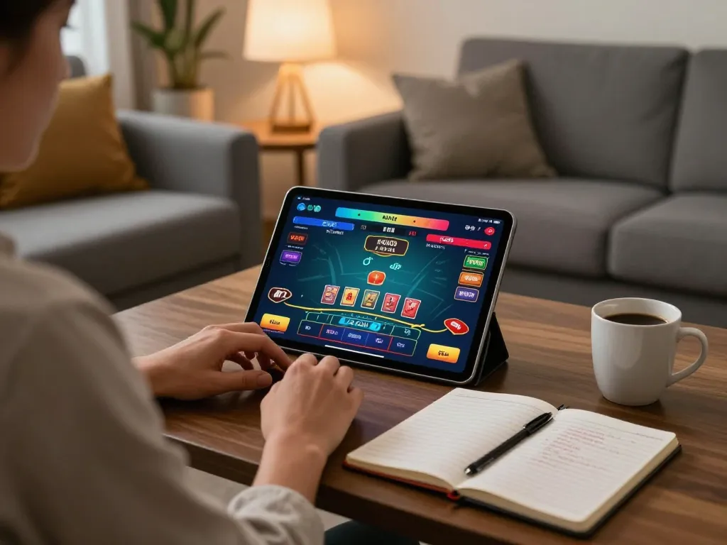 Player engaging with 98win's online blackjack, showcasing game interface and strategic betting notes.