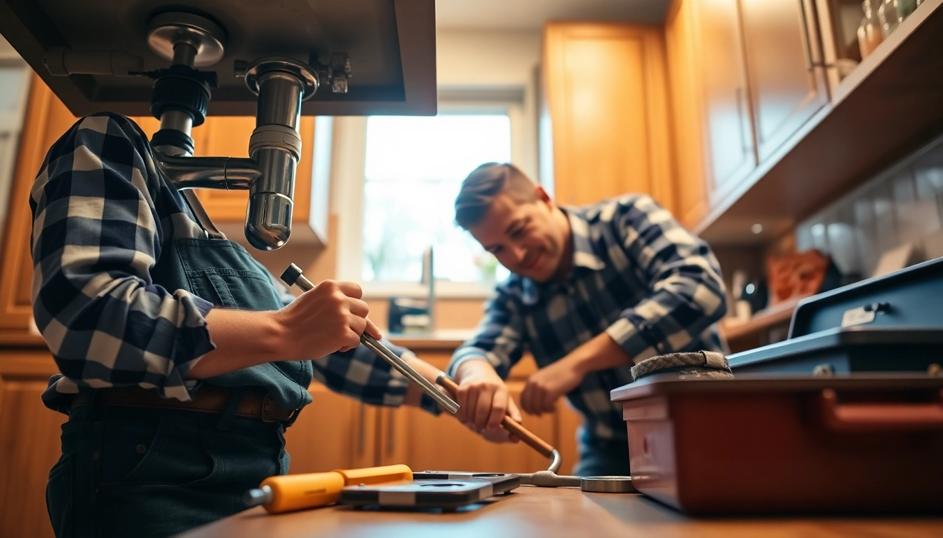Dedicated plumber knightdale fixing a kitchen sink leak with professional tools.