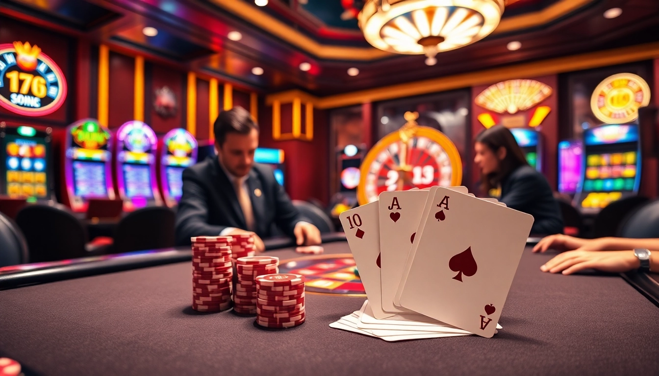 Engaged players at a luxury casino table showcasing games from 13 win.com.