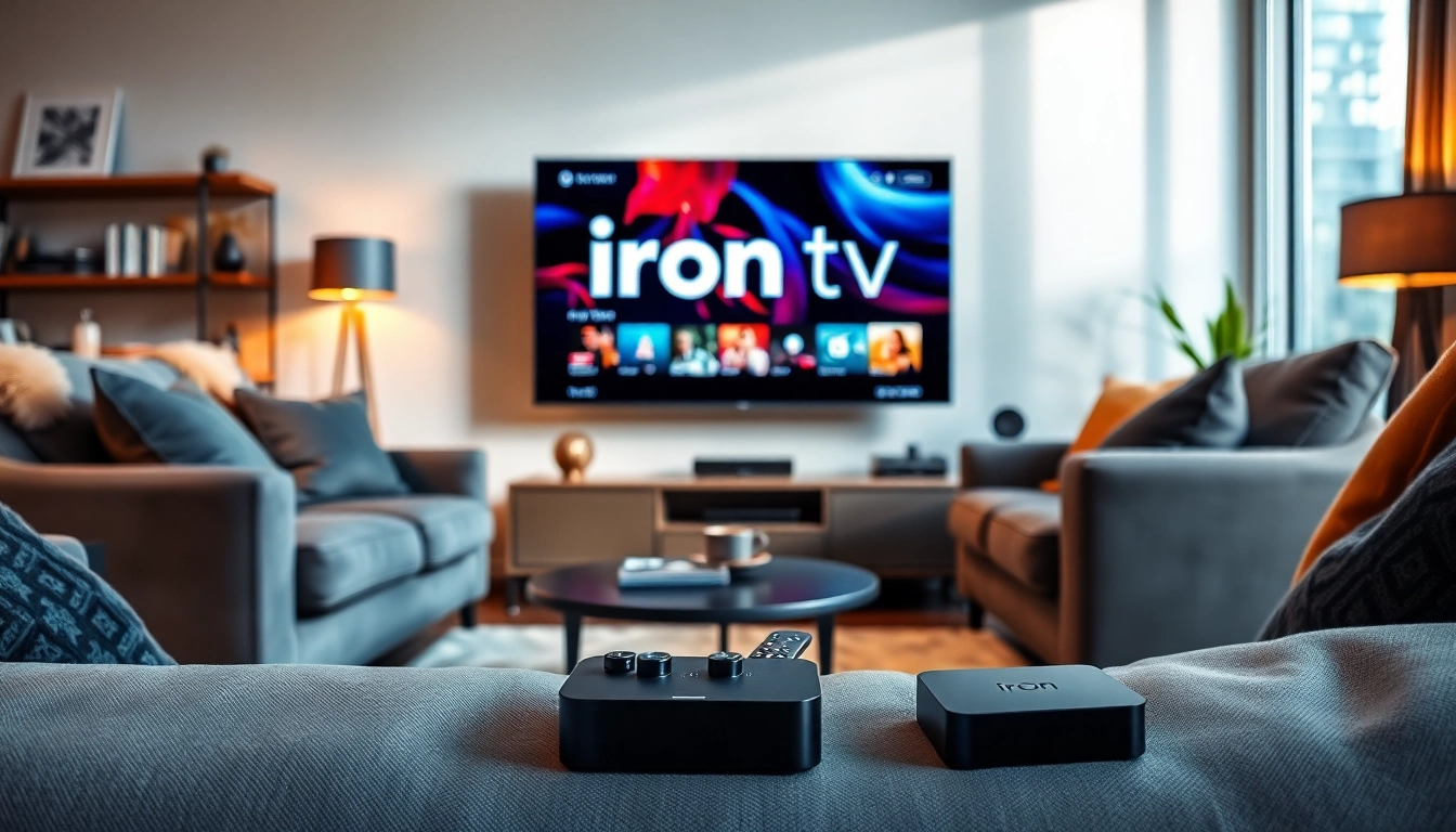 Stream an engaging experience with iron tv pro displayed in a modern setup.