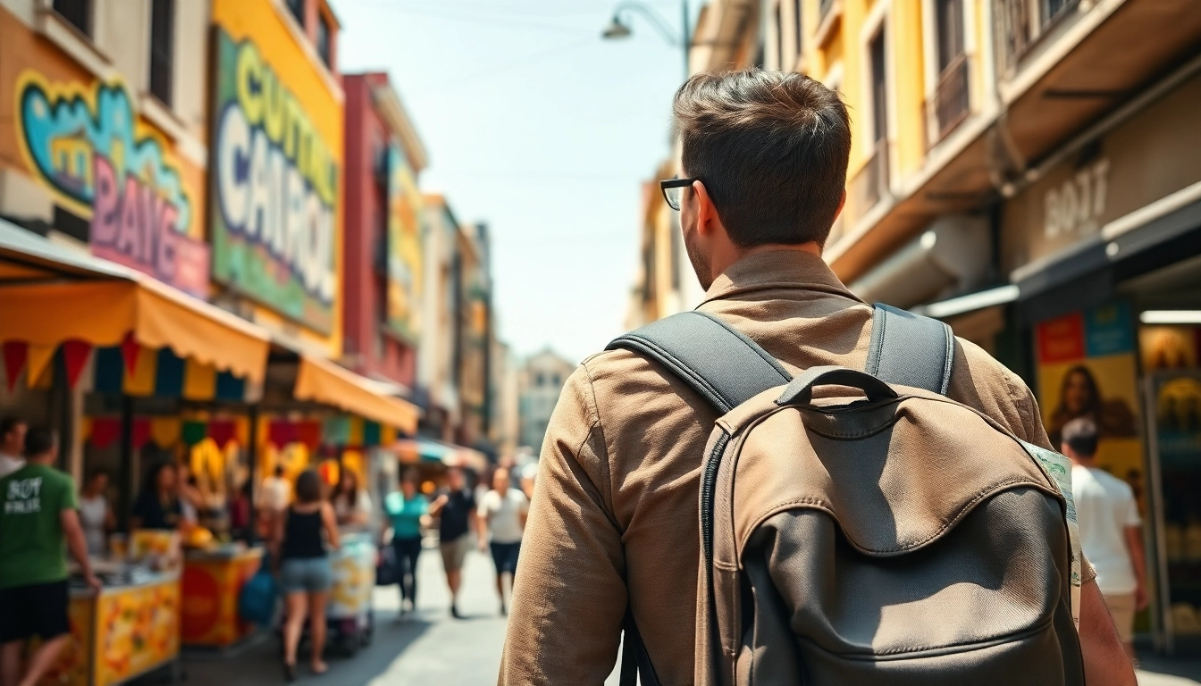 Travel enthusiast navigating vibrant streets while visiting https://travelvixta.com
