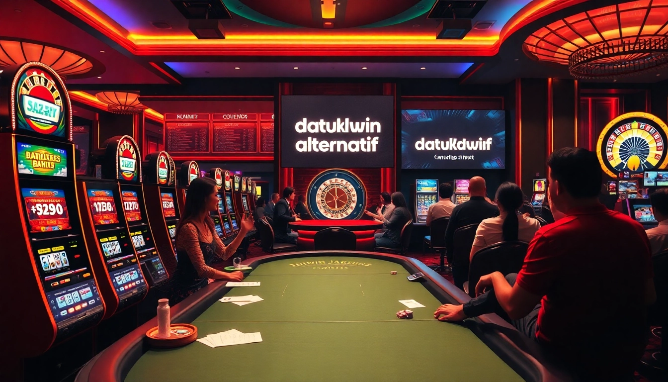 Rasakan permainan seru dan jackpot di kasino Datukwin Alternatif dengan mesin slot yang berwarna-warni.