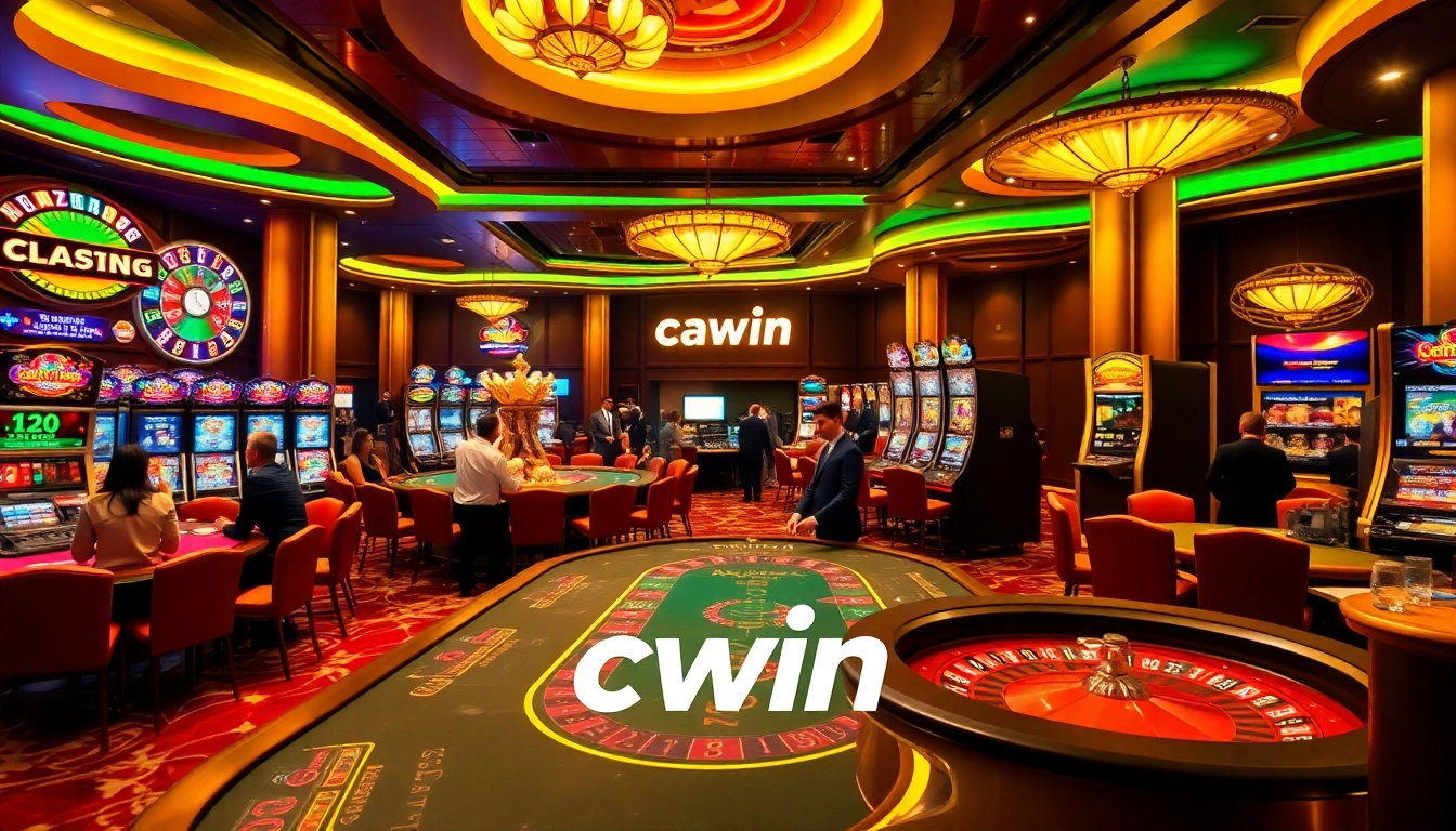 Players enjoying a thrilling game of poker at the casino, representing cwin excitement and luxury.