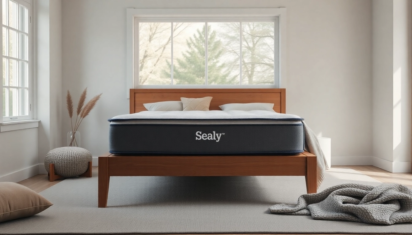 Showcasing a Sealy mattress in a box beautifully arranged on a cozy bed, elevating bedroom aesthetics.