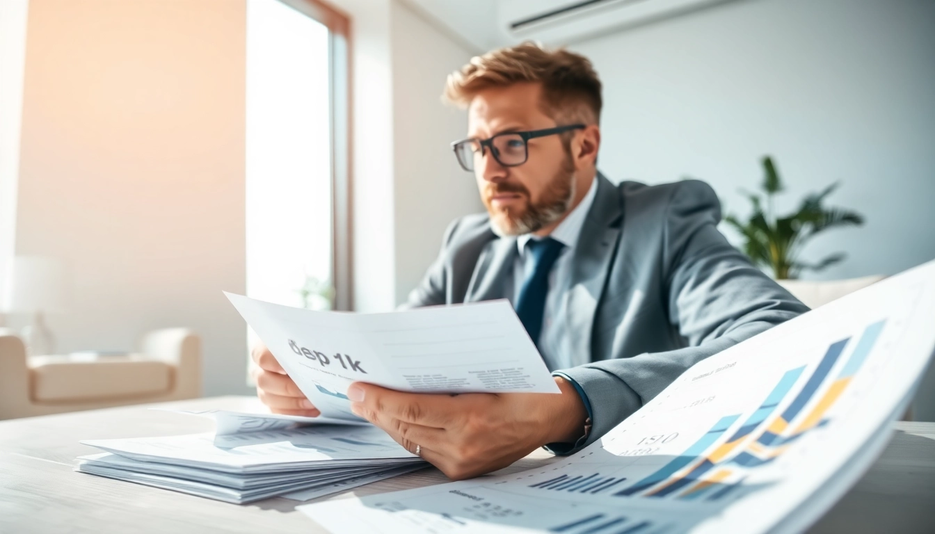 Analisis skema investasi deposit 1k dengan penasihat keuangan di ruang modern.