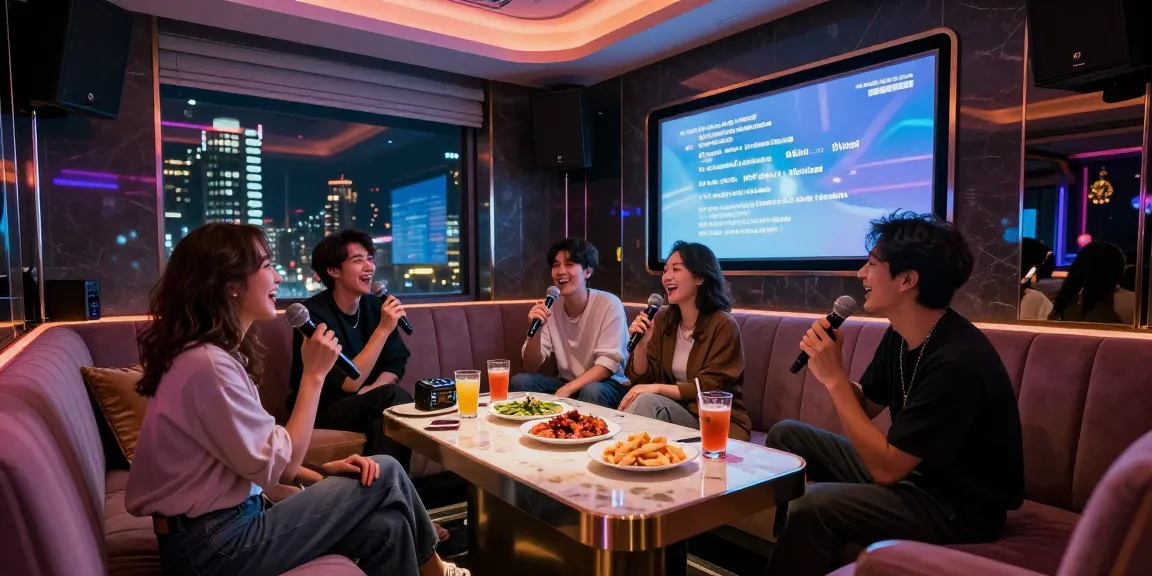 강남가라오케에서 즐기는 프라이빗한 노래방 공간, 친구들과 함께 신나는 파티를 즐기는 모습