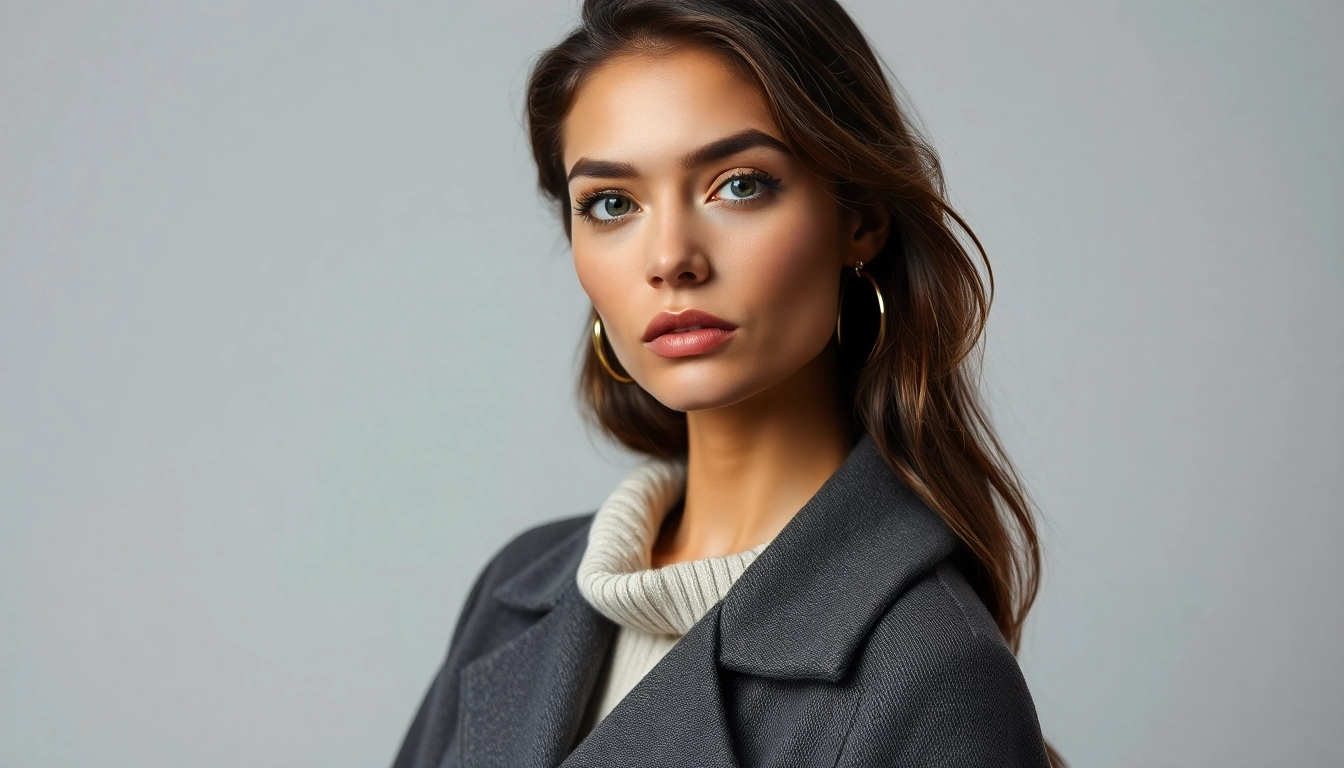 Professional photographer in Milan captures high-fashion portrait of model.
