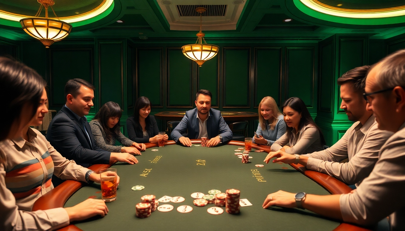 Permainan seru di kasino dengan Pakde4D, pemain terlibat dalam aksi poker yang intens.