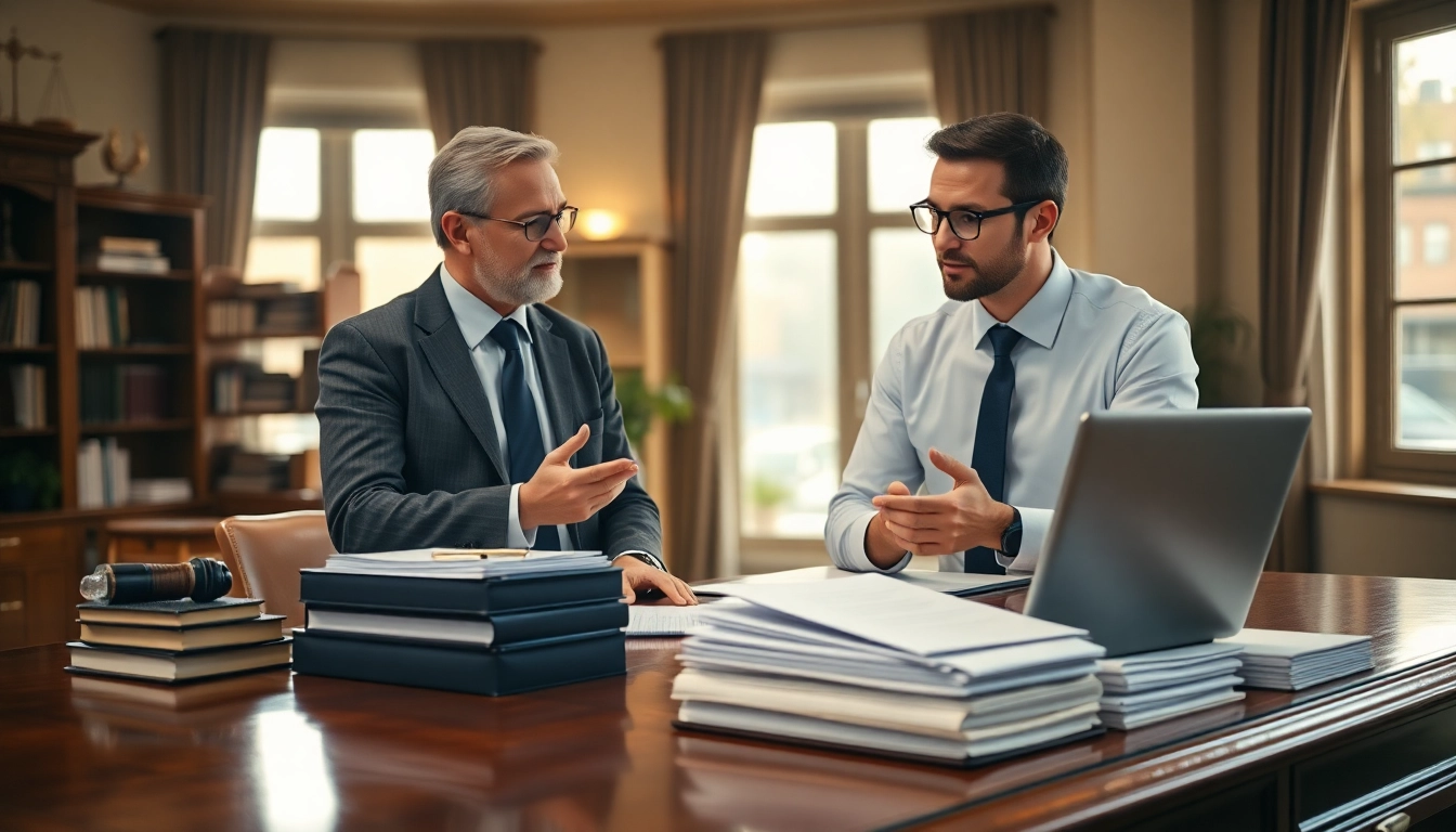 Consultant explaining probate processes in a professional office environment.