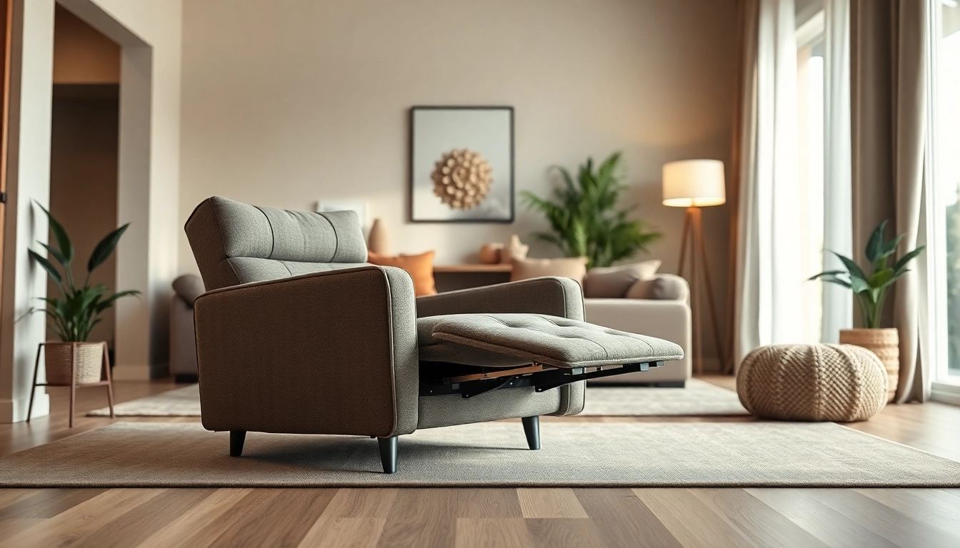 Comfortable lay flat recliners positioned in a serene living space with warm lighting.