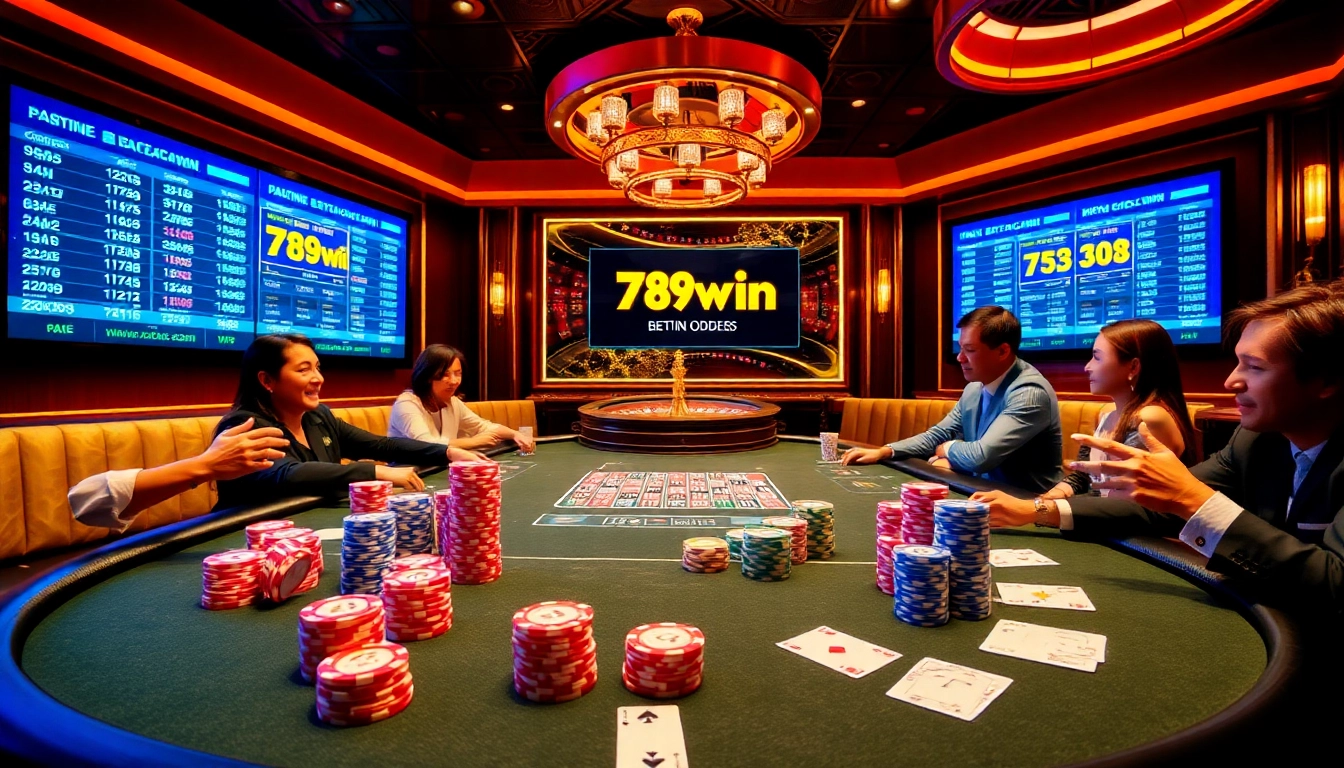 Experience high-stakes poker gameplay at 789win casino, showcasing the excitement and luxury of online gambling.
