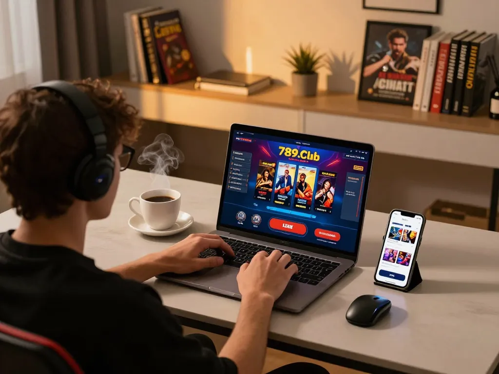 Engaging gameplay on 789 club with a user exploring live dealer options on a laptop.