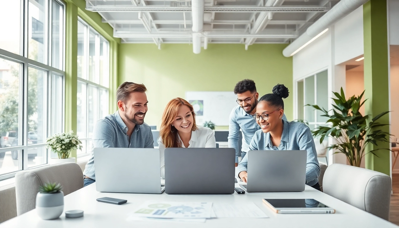 Enhance small business IT services with a proactive team collaborating in a modern office.