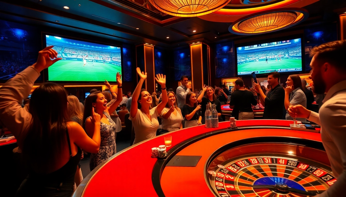 Cakhiatv sports betting scene with vibrant fans cheering during a live football match.