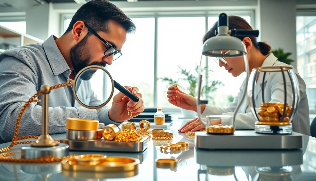 Valutazione accurata di compro oro da un esperto in un ambiente professionale.