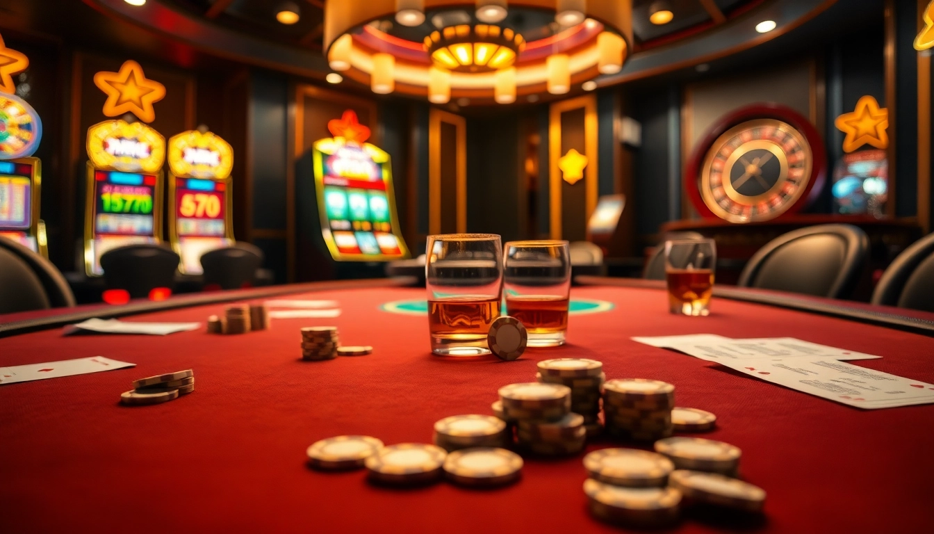 Experience thrilling gaming action at 8kbet with high-stakes poker and vibrant slot machines.