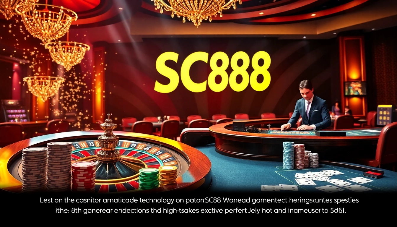 SC88 brings the thrill of casino gaming alive with poker chips and a roulette wheel.