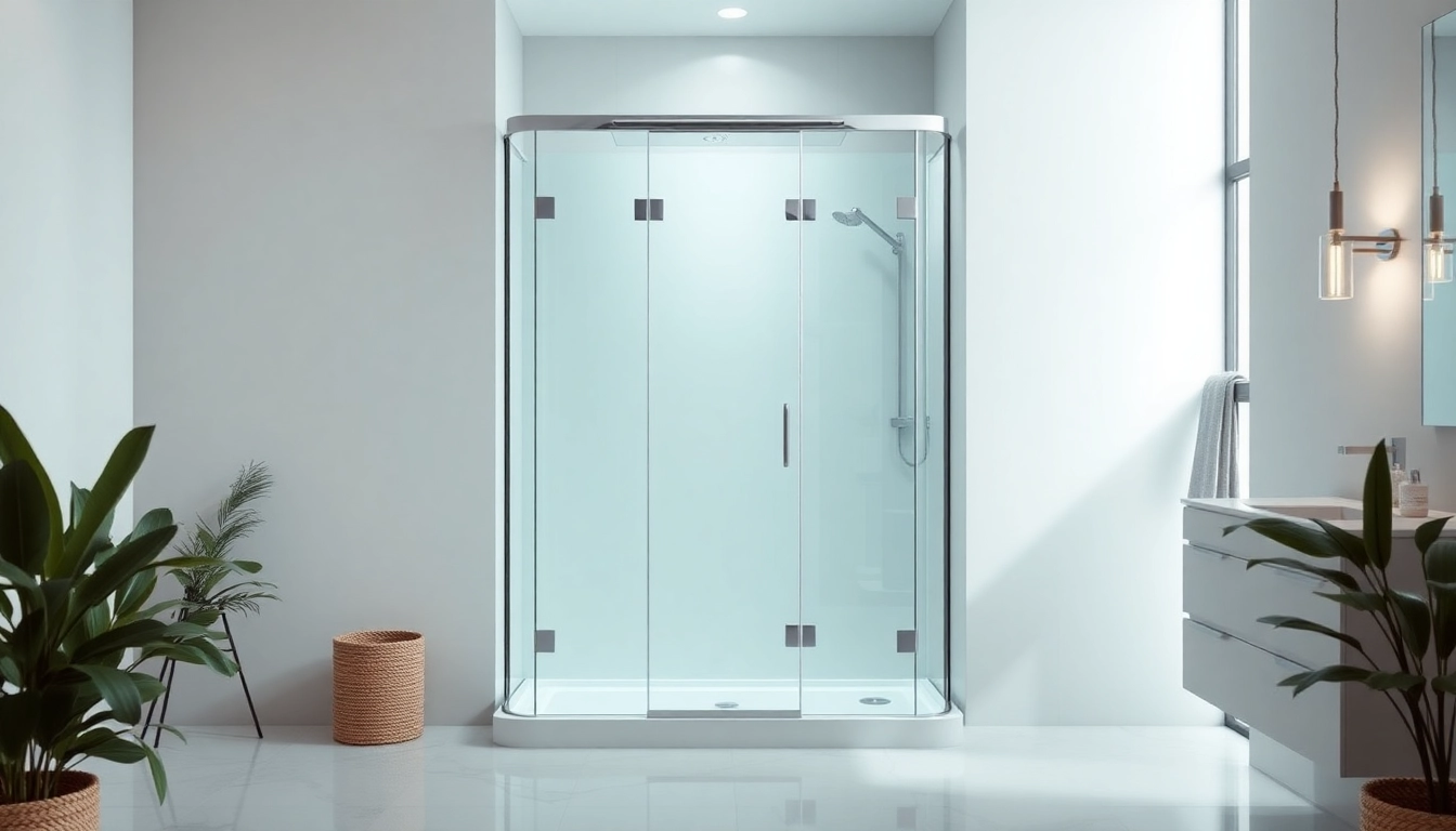Duschkabine 90x90 in einem eleganten Badezimmer, das modernes Design und klare Linien zeigt.